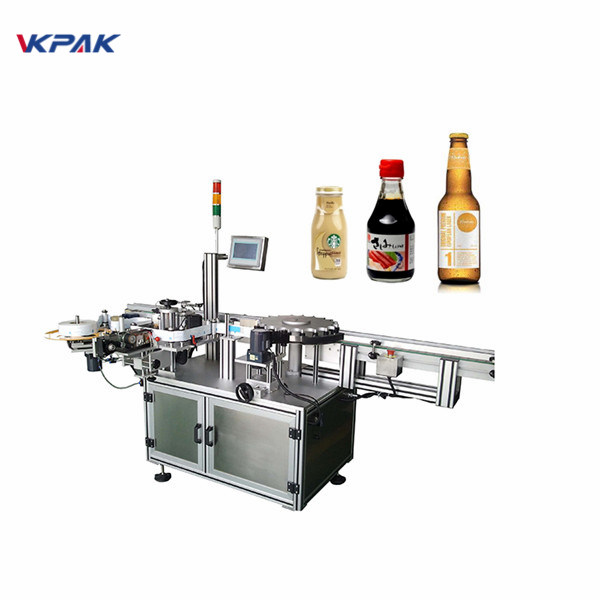 Zorientowany system etykietowania dookoła okrągłej butelki